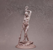 Elf Pinup Female Fighter Polearm master Gladiator PC or NPC | 28mm, 32mm Scales also 50mm, 75mm, 100mm | Dungeons and Dragons | Pathfinder | - Only-Games