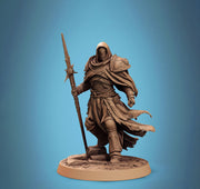 Paladin, Fighter, Polearm Master Spear, DnD 5e Unpainted Miniature| 28mm, 32mm,54mm,75mm,100mm Scales | Dungeons & Dragons | Pathfinder - Only-Games