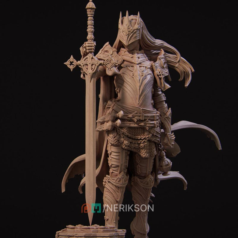 Human Female Paladin, Fighter, Death Domain Cleric PC / NPC Unpainted D&D 5e | 28mm,32mm,54mm,75mm,100mm Scales | Pathfinder| Nerikson - Only-Games