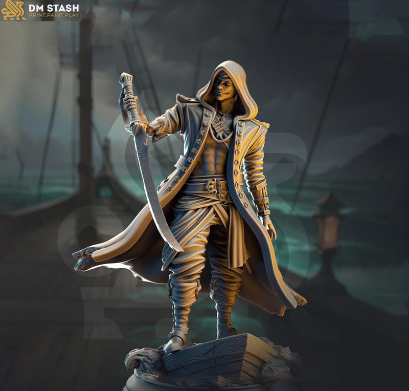 Human Rogue, Pirate, Thief, Assassin | 28mm, 32mm,54mm,75mm, 100mm Scale Resin Miniature | Dungeons and Dragons 5e Pathfinder | DM Stash - Only-Games