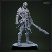 Half-Elf / Elf Ranger, Fighter, Polearm Master PC / NPC  | 28mm, 32mm,54mm,75mm,100mm Resin Miniature |Dungeons and Dragons |Mammoth Factory - Only-Games