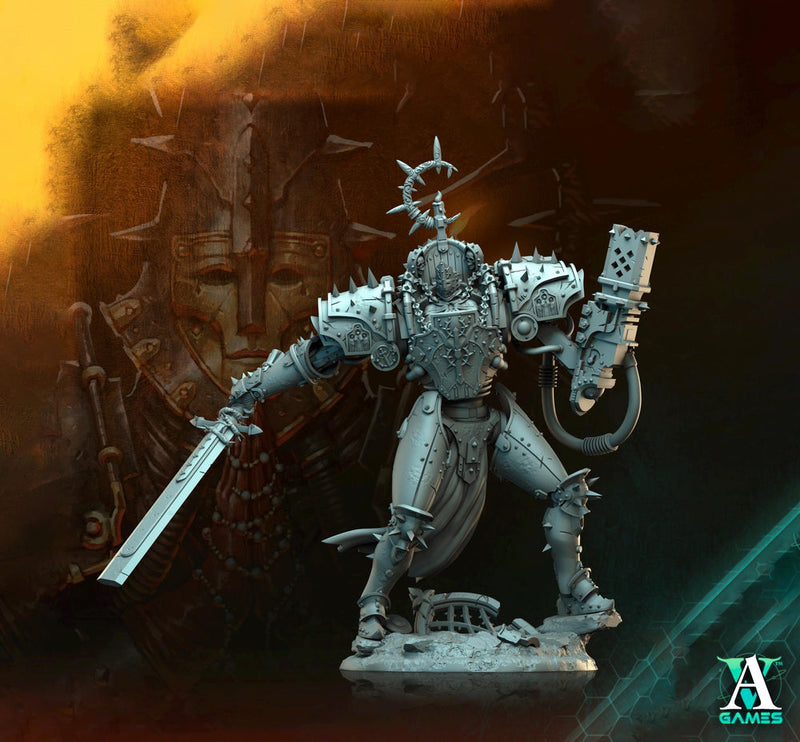 Sci-Fi Heavy Hallowed Sisters Engine Miniature | 32mm, 40mm, 50mm, 65mm 80mm BASE SIZES | Resin Unpainted | Sci-fi Archvillain Games - Only-Games