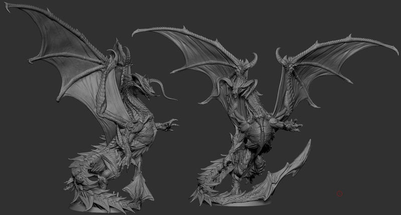 Eldar Legendary Chromatic Black Dragon (4 sizes) Unpainted Miniature | 391mm Wing Span | Resin Figurine | Dungeons and Dragons 5e Pathfinder - Only-Games