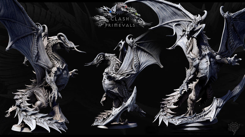 Eldar Legendary Chromatic Black Dragon (4 sizes) Unpainted Miniature | 391mm Wing Span | Resin Figurine | Dungeons and Dragons 5e Pathfinder - Only-Games