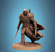 Paladin, Fighter, Two-Weapon Fighting Swords, DnD 5e Unpainted Miniature| 28mm, 32mm,54mm,75mm,100mm Scales| Dungeons & Dragons | Pathfinder - Only-Games