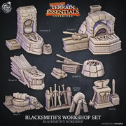 Blacksmith Workshop Set Scatter Props Terrain | Resin 28mm, 32mm Scales | Dungeons &  Dragons 5e Miniature | Pathfinder RPG Tabletop DnD - Only-Games