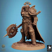 Paladin, Fighter, Polearm Master Spear, DnD 5e Unpainted Miniature| 28mm, 32mm,54mm,75mm,100mm Scales | Dungeons & Dragons | Pathfinder - Only-Games