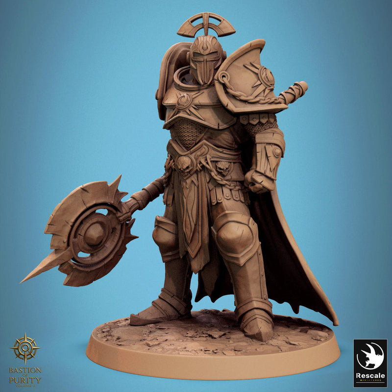 Paladin, Fighter, Polearm Master Spear, DnD 5e Unpainted Miniature| 28mm, 32mm,54mm,75mm,100mm Scales | Dungeons & Dragons | Pathfinder - Only-Games