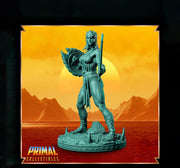 Human Female Fighter, Gladiator, Barbarian, PC / NPC Unpainted D&D 5e | 28mm,32mm,54mm,75mm,100mm Scales Dungeons and Dragons | Pathfinder - Only-Games