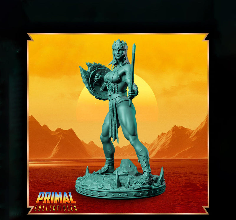 Human Female Fighter, Gladiator, Barbarian, PC / NPC Unpainted D&D 5e | 28mm,32mm,54mm,75mm,100mm Scales Dungeons and Dragons | Pathfinder - Only-Games