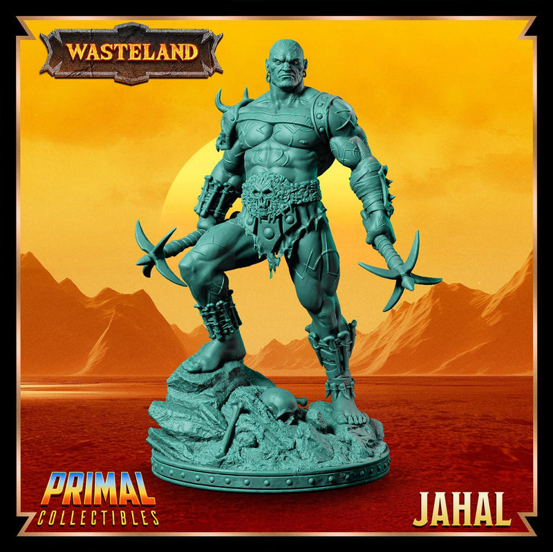 Barbarian with Dual War Picks | 28mm,32mm,54mm,75mm, 100mm Scale | Resin figurine Statue Miniature | Dungeons & Dragons 5e | - Only-Games