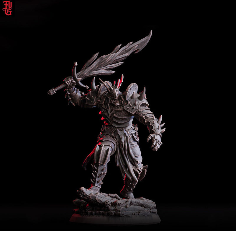 Undead Death Knight, Tormentor | 28mm, 32mm, 54mm,75mm,100mm Scale Resin Miniature | Flesh Of Gods | Dungeons and Dragons 5e | Pathfinder - Only-Games