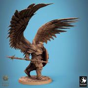 Aasimar Paladin, Angel, Solar,Spear n Shield, DnD 5e Unpainted Miniature| 28mm, 32mm,54mm,75mm,100mm Scales | Dungeons & Dragons |Pathfinder - Only-Games