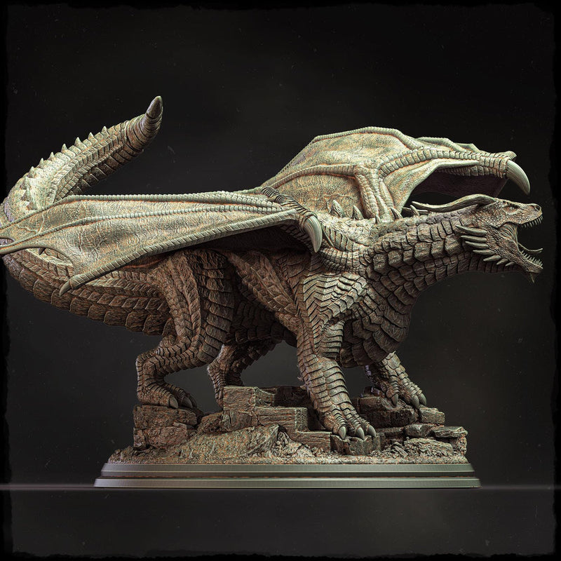 Chromatic Great Wyrm Dragon (4 sizes) D&D  Miniature | 215mm Long, 200mm Wing Span | Resin Dragon Statue Figurine | Dungeons and Dragons 5e - Only-Games