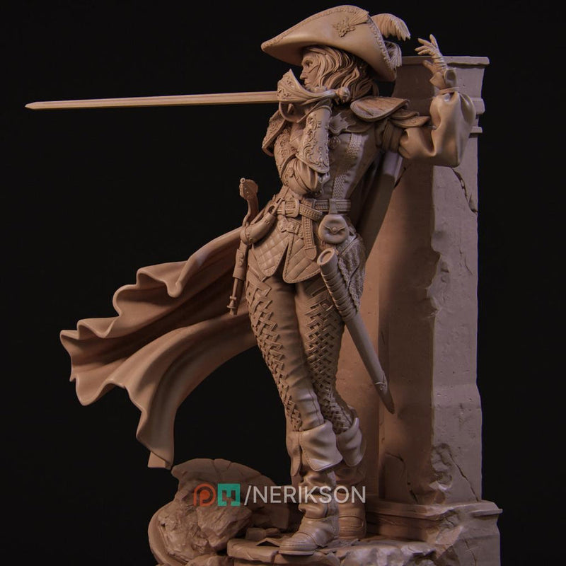 Human Female Rogue, Fighter, Swashbuckler Duelist PC / NPC Unpainted D&D 5e | 28mm,32mm,54mm,75mm,100mm | Pathfinder| - Only-Games