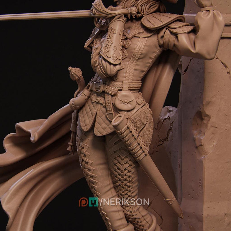 Human Female Rogue, Fighter, Swashbuckler Duelist PC / NPC Unpainted D&D 5e | 28mm,32mm,54mm,75mm,100mm | Pathfinder| - Only-Games