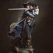 Human Female Rogue, Fighter, Swashbuckler Duelist PC / NPC Unpainted D&D 5e | 28mm,32mm,54mm,75mm,100mm | Pathfinder| - Only-Games