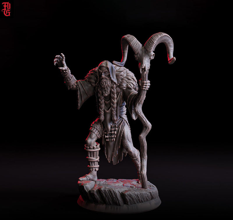 Circle of the Moon Druid, Cleric PC NPC | Resin Miniature 28mm,32mm,54mm,75mm,100mm Scale | Dungeons and Dragons 5e, Pathfinder | - Only-Games