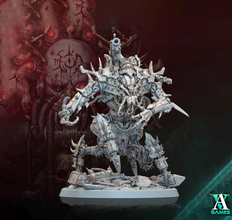 Sci-Fi  Chaos Daemon Prince Mech Miniature | 50mm, 65mm, 80mm, 130mm BASE SIZES | Resin Unpainted | - Only-Games