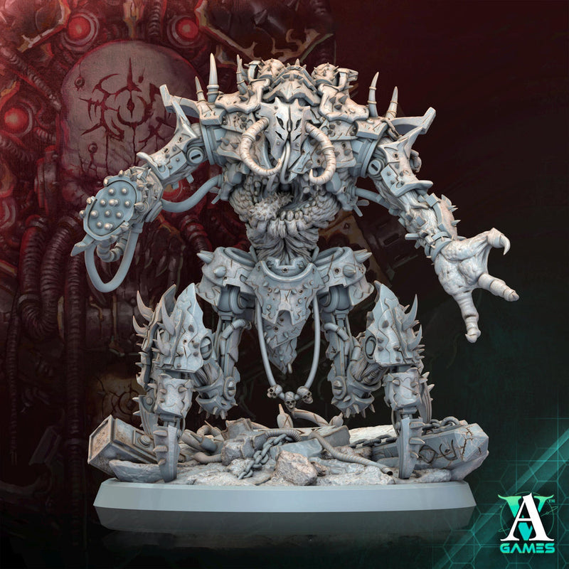 Sci-Fi  Chaos Daemon Prince Mech Miniature | 50mm, 65mm, 80mm, 130mm BASE SIZES | Resin Unpainted | - Only-Games
