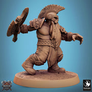 Dwarf Fighter Barbarian Axe Attack Unpainted Model | 28mm, 32mm,54mm,75mm,100mm Scales | Dungeons and Dragons Pathfinder Lord of The Print - Only-Games