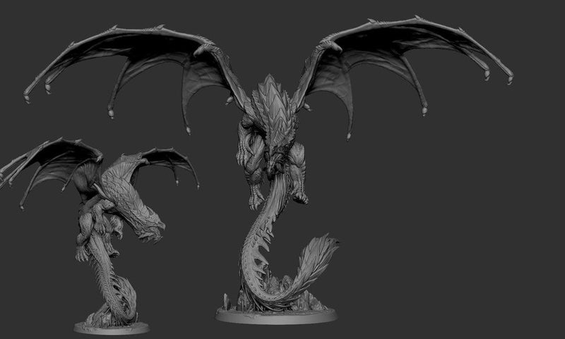 Eldar Legendary Chromatic White Dragon (4 sizes) Unpainted Miniature | 391mm Wing Span | Resin Figurine | Dungeons and Dragons 5e Pathfinder - Only-Games