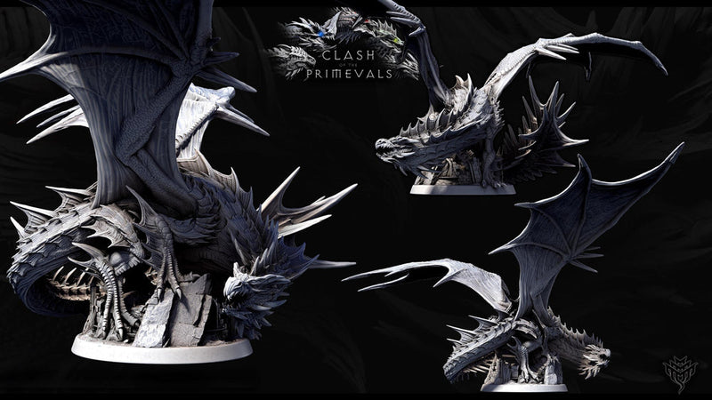 Eldar Legendary Chromatic Green Dragon (4 sizes) Unpainted Miniature | 450mm Wing Span | Resin Figurine | Dungeons and Dragons 5e Pathfinder - Only-Games