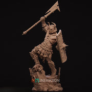 Human Barbarian With 2-handed Axe PC / NPC Unpainted Miniature | 28mm,32mm,54mm,75mm,100mm Scales | Dungeons & Dragons Pathfinder | NERIKSON - Only-Games