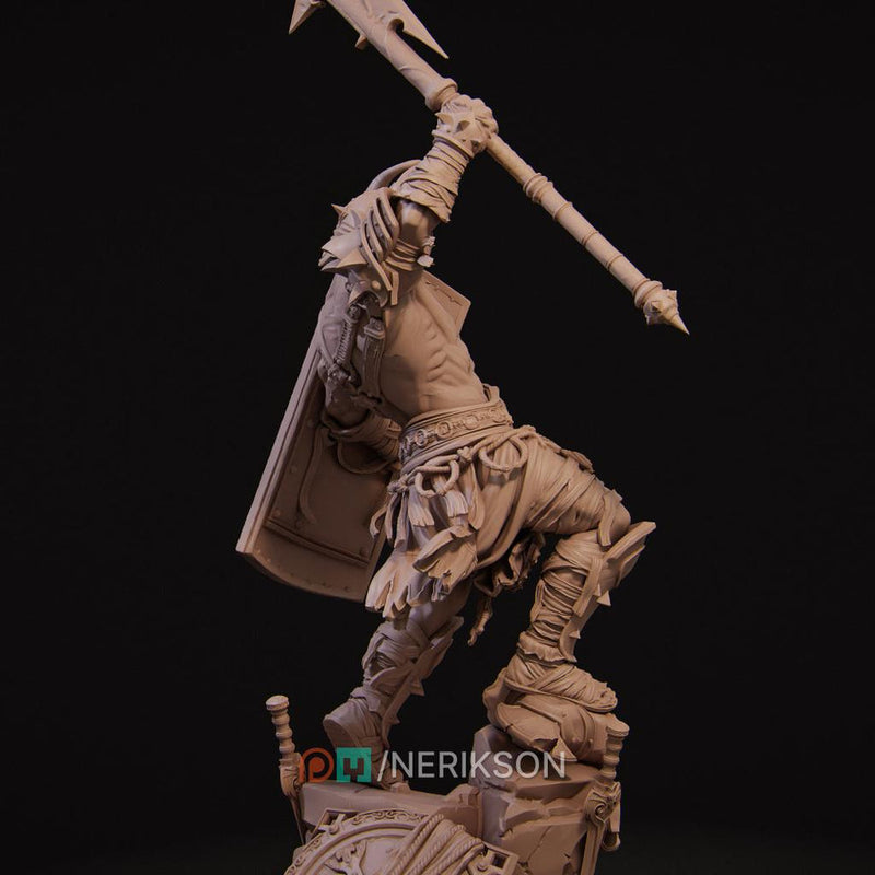 Human Barbarian With 2-handed Axe PC / NPC Unpainted Miniature | 28mm,32mm,54mm,75mm,100mm Scales | Dungeons & Dragons Pathfinder | NERIKSON - Only-Games