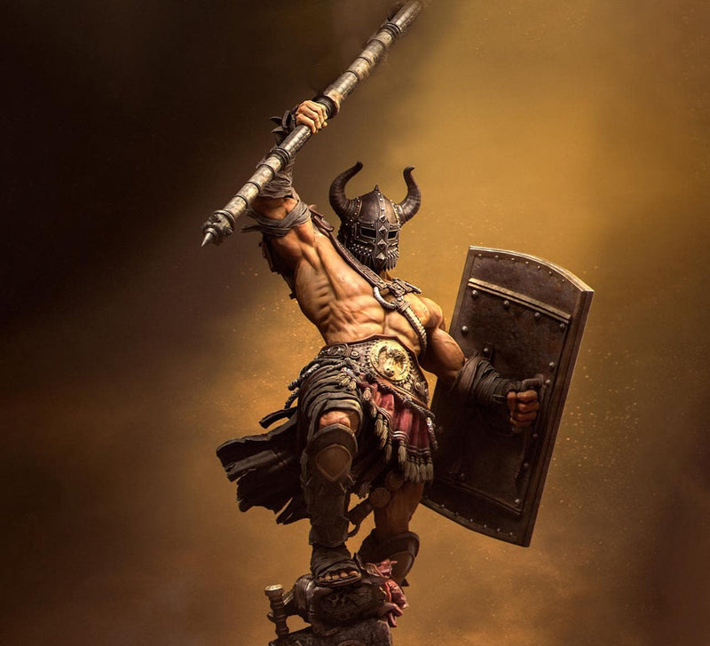 Human Barbarian With 2-handed Axe PC / NPC Unpainted Miniature | 28mm,32mm,54mm,75mm,100mm Scales | Dungeons & Dragons Pathfinder | NERIKSON - Only-Games