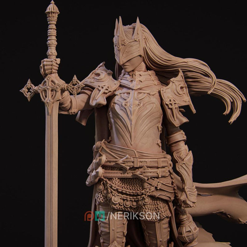 Human Female Paladin, Fighter, Death Domain Cleric PC / NPC Unpainted D&D 5e | 28mm,32mm,54mm,75mm,100mm Scales | Pathfinder| Nerikson - Only-Games