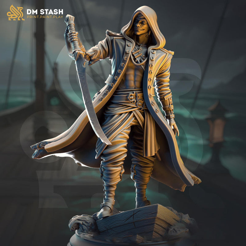 Human Rogue, Pirate, Thief, Assassin | 28mm, 32mm,54mm,75mm, 100mm Scale Resin Miniature | Dungeons and Dragons 5e Pathfinder | DM Stash - Only-Games