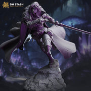 Female Fighter, Ranger, Paladin,  Sword  D&D 5e Mini | 28mm, 32mm,54mm,75mm,100mm Scales | Dungeons and Dragons Pathfinder | DM Stash - Only-Games