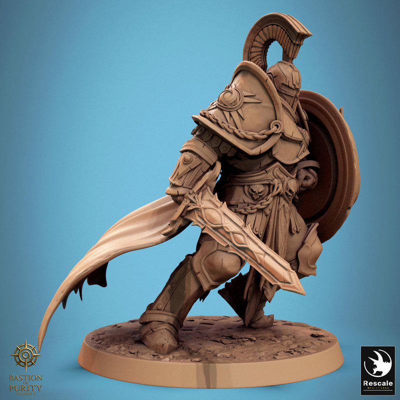Paladin, Fighter, Sword n Shield PC/ NPC, DnD 5e Unpainted Miniature| 28mm, 32mm,54mm,75mm,100mm Scales | Dungeons & Dragons | Pathfinder - Only-Games
