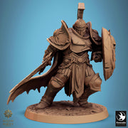 Paladin, Fighter, Sword n Shield PC/ NPC, DnD 5e Unpainted Miniature| 28mm, 32mm,54mm,75mm,100mm Scales | Dungeons & Dragons | Pathfinder - Only-Games