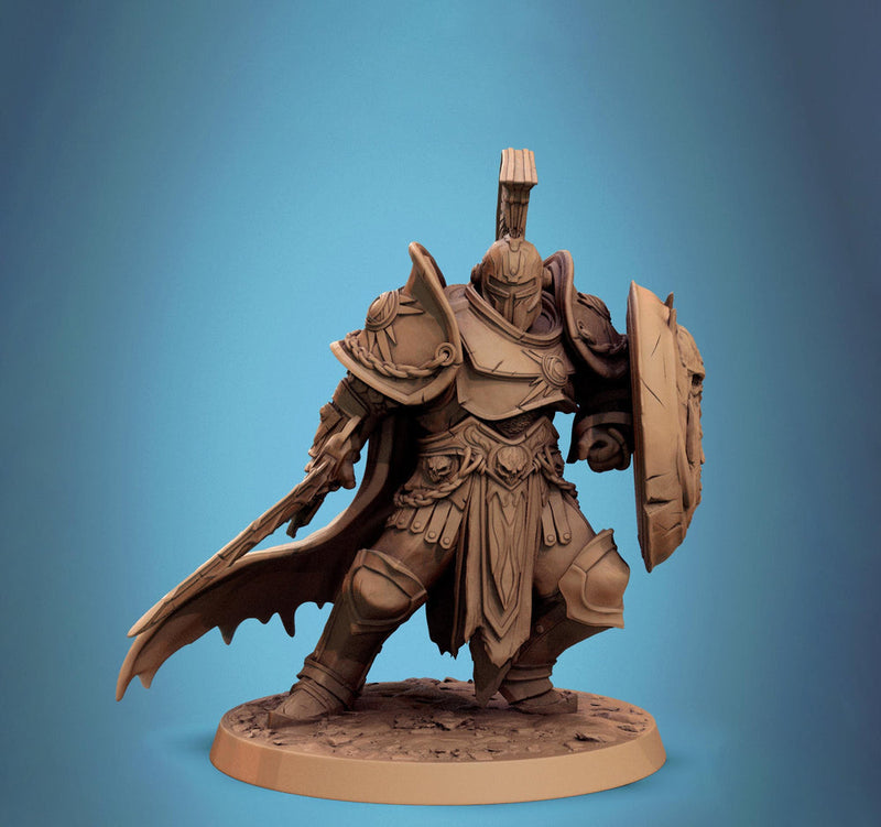 Paladin, Fighter, Sword n Shield PC/ NPC, DnD 5e Unpainted Miniature| 28mm, 32mm,54mm,75mm,100mm Scales | Dungeons & Dragons | Pathfinder - Only-Games