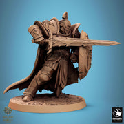 Paladin, Fighter, Sword n Shield PC/ NPC, DnD 5e Unpainted Miniature| 28mm, 32mm,54mm,75mm,100mm Scales | Dungeons & Dragons | Pathfinder - Only-Games