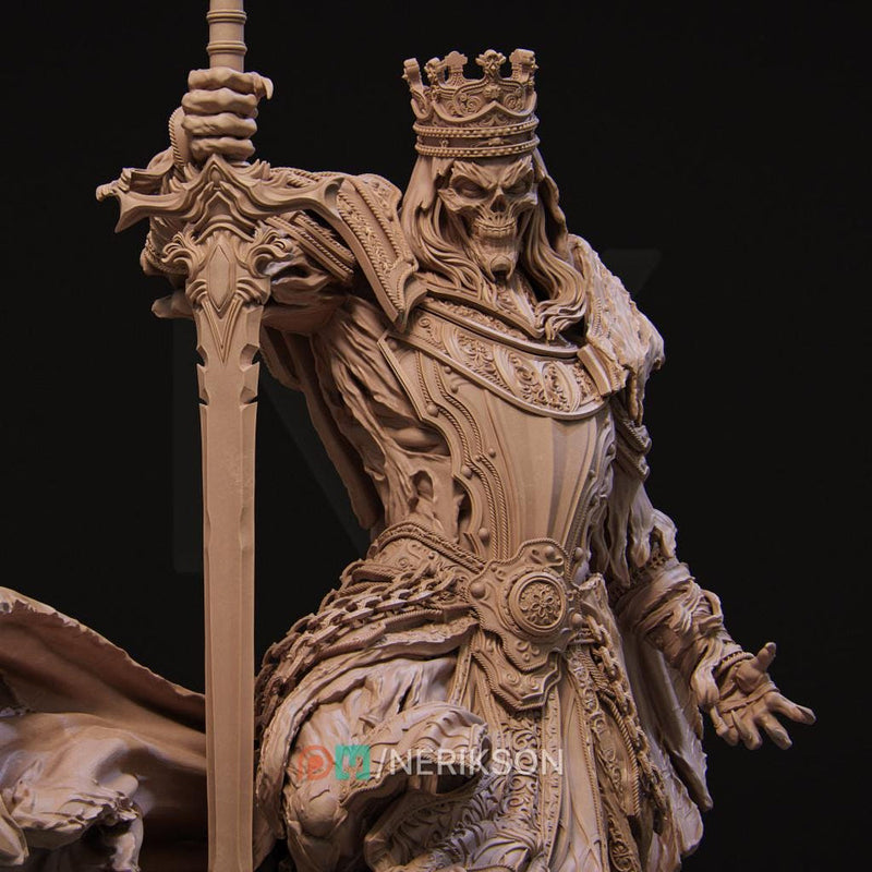 Death Knight Undead Lich Monster Unpainted Miniature | 28mm, 32mm, 54mm,75mm, 100mm Scales | Dungeons & Dragons Pathfinder | NERIKSON - Only-Games