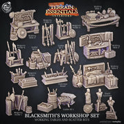 Blacksmith Workshop Set Scatter Props Terrain | Resin 28mm, 32mm Scales | Dungeons &  Dragons 5e Miniature | Pathfinder RPG Tabletop DnD - Only-Games