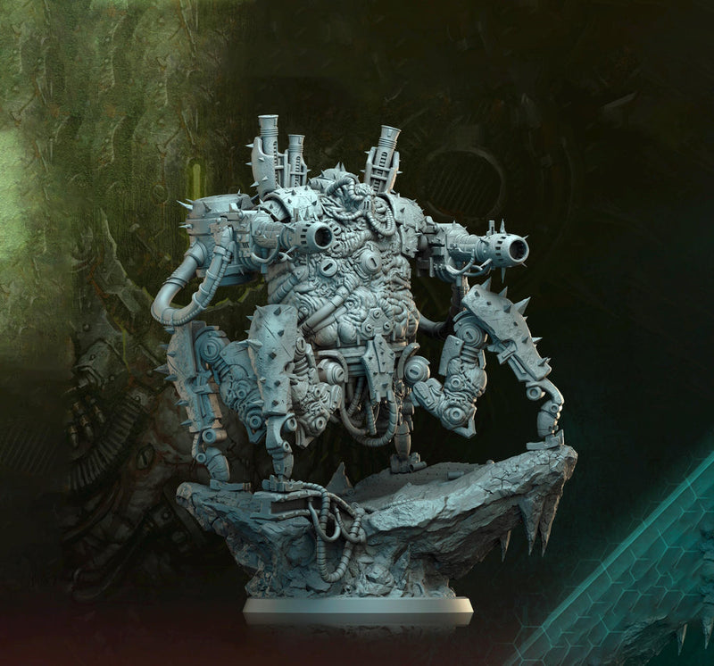 Sci-Fi Heavy Machine with Rotting Flesh,Death Demon Mini | 32mm, 40mm, 50mm, 60mm 80mm BASE SIZES | Resin Unpainted | Sci-fi - Only-Games
