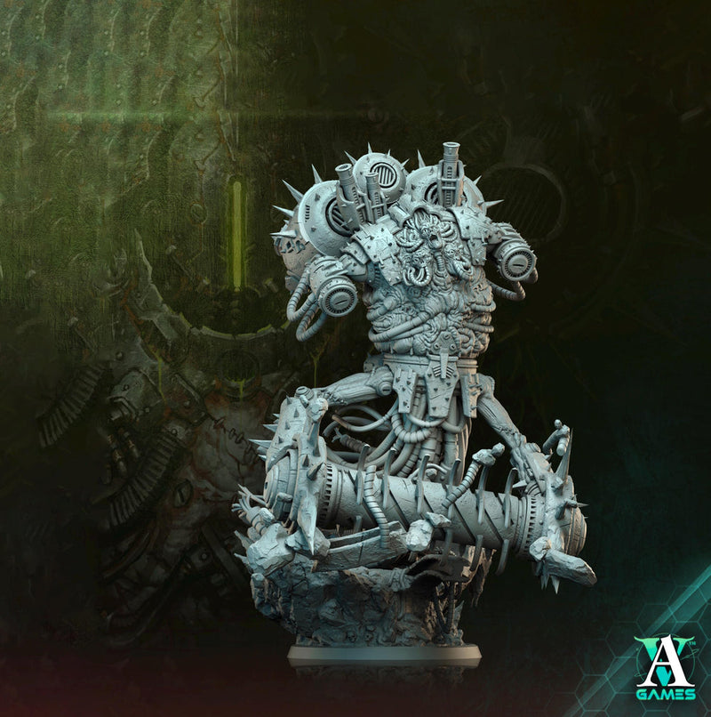 Sci-Fi Heavy Machine with Rotting Flesh,Death Demon Mini | 32mm, 40mm, 50mm, 60mm 80mm BASE SIZES | Resin Unpainted | Sci-fi - Only-Games