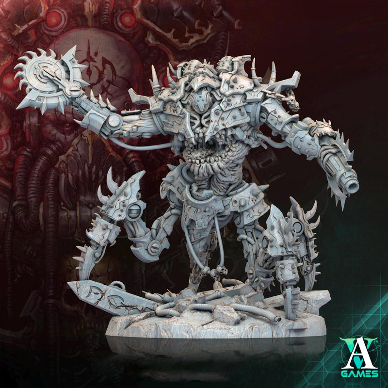 Sci-Fi  Chaos Daemon Prince Mech Miniature | 50mm, 65mm, 80mm, 130mm BASE SIZES | Resin Unpainted | - Only-Games