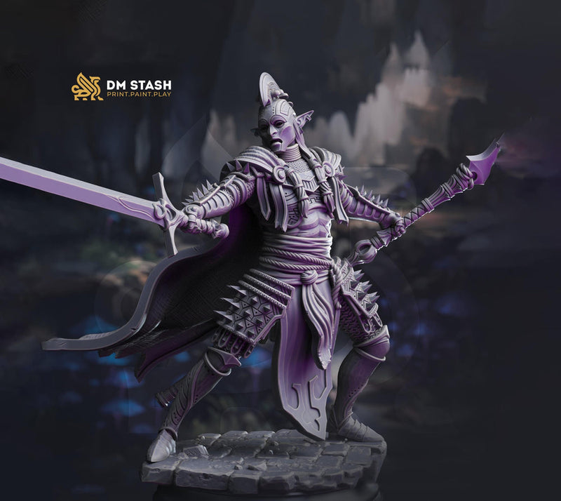 Elf Fighter, Eldritch Knight, Rogue, Dark Elf, Drow PC NPC D&D | 28mm, 32mm,54mm,75mm,100mm Scales | Dungeons and Dragons 5e, Pathfinder - Only-Games