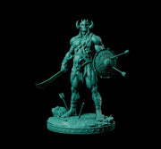 Legendary Barbarian with Sword and Shield | 28mm,32mm,54mm,75mm, 100mm Scale | Resin figurine Statue Miniature | Dungeons & Dragons 5e | - Only-Games