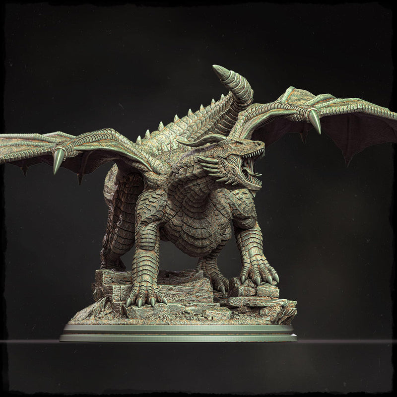 Chromatic Great Wyrm Dragon (4 sizes) D&D  Miniature | 215mm Long, 200mm Wing Span | Resin Dragon Statue Figurine | Dungeons and Dragons 5e - Only-Games