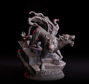 Fiend Hound, Blood Fang, Dire Chaos Wolf Unpainted | 28mm,32mm,54mm,75mm,100mm Scale | Resin Dungeons and Dragons D&D 5e  | Pathfinder | - Only-Games