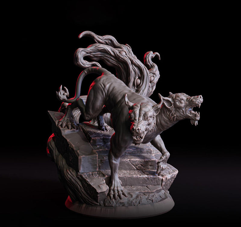 Fiend Hound, Blood Fang, Dire Chaos Wolf Unpainted | 28mm,32mm,54mm,75mm,100mm Scale | Resin Dungeons and Dragons D&D 5e  | Pathfinder | - Only-Games