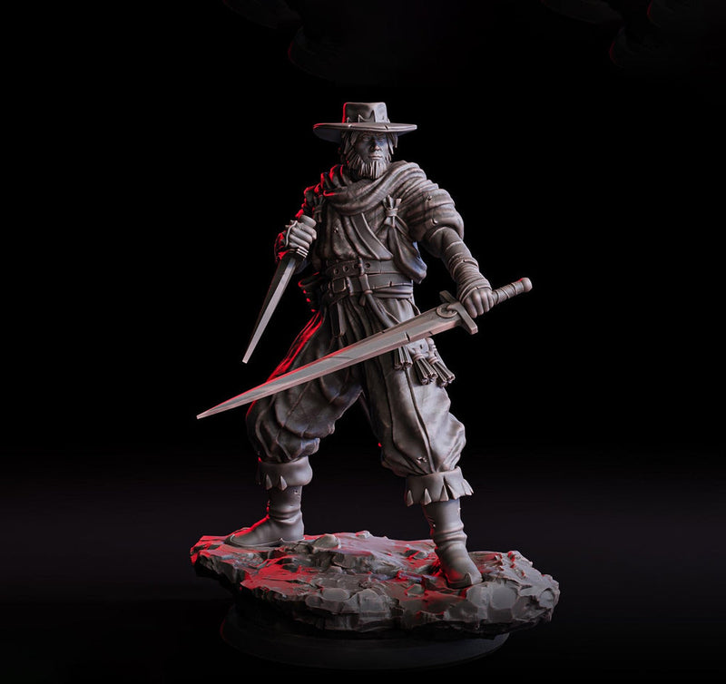Human Fighter, Ranger, Rogue Thief Assassin | 28mm, 32mm, 54mm, 75mm, 100mm Scale Resin Miniature | Dungeons and Dragons 5e| Pathfinder - Only-Games
