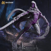 Human Female Assassin, Rogue, Thief PC NPC Unpainted Mini | 28mm, 32mm,54mm,75mm, 100mm Scale Resin Mini | D&D 5e Pathfinder - Only-Games