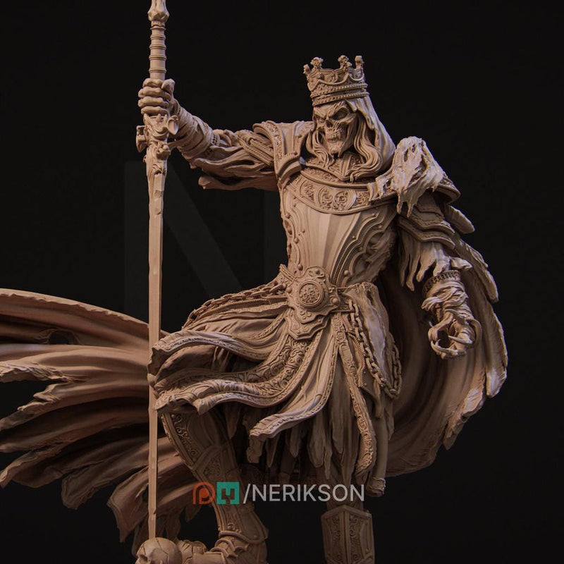 Death Knight Undead Lich Monster Unpainted Miniature | 28mm, 32mm, 54mm,75mm, 100mm Scales | Dungeons & Dragons Pathfinder | NERIKSON - Only-Games